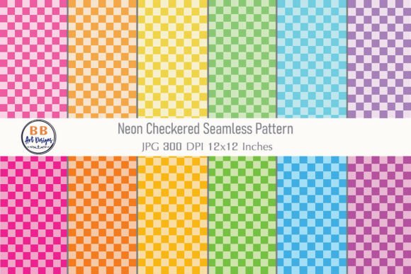 Download Neon Checkered Seamless Pattern Paper - Pattern paper Collection