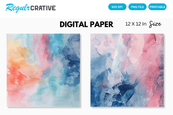 Download Abstract Pastel Watercolor Backgrounds - Round Collection