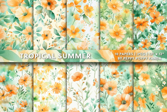 Download Tropical Summer Background - Round Collection