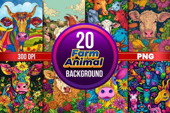 Download Farm Animal Background for Cover - Round Collection