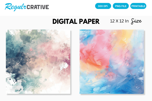 Download Abstract Pastel Watercolor Backgrounds - Round Collection