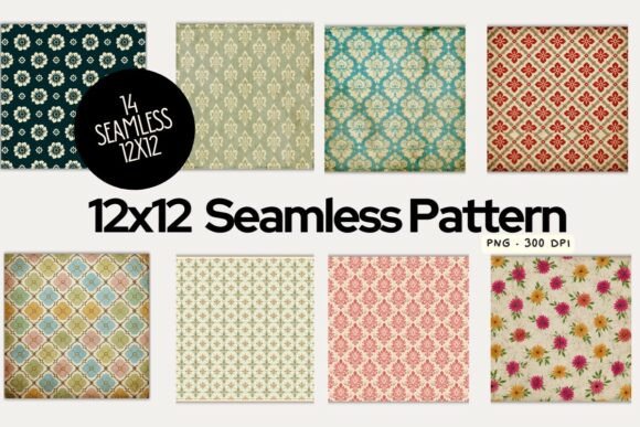 Download 12x12 Vintage Seamless Pattern Paper - Pattern paper Collection