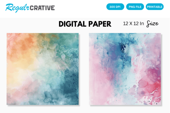 Download Abstract Pastel Watercolor Backgrounds - Round Collection