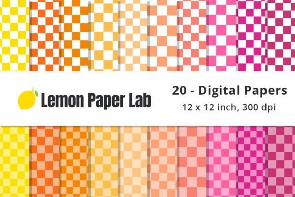 Download Warm Checkered Digital Background Papers - Round Collection