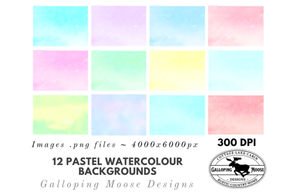 Download Pastel Watercolour Digital Backgrounds - Round Collection