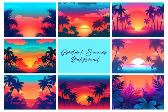 Download Gradient Summer Background - Round Collection