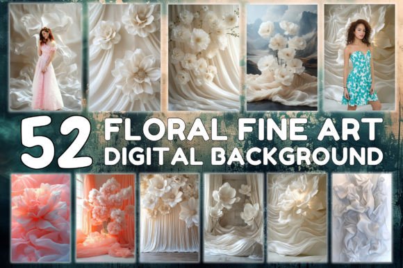 Download Floral Fine Art Digital Backgrounds - Round Collection