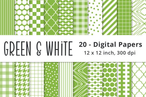 Download Seamless Green Digital Paper Backgrounds - Round Collection