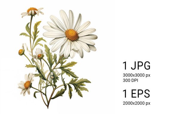 Download White Daisies on White Background - Round Collection
