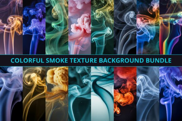 Download Colorful Smoke Texture Background Bundle - Round Collection