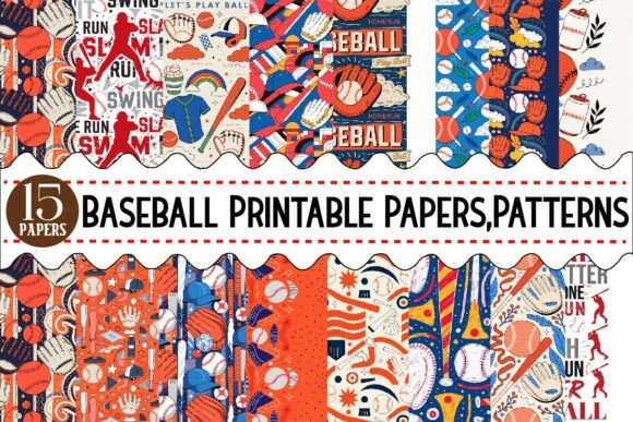 Download Baseball Printable Papers,Patterns - Printable paper Collection