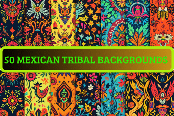Download 50 Mexican Tribal Backgrounds - Round Collection
