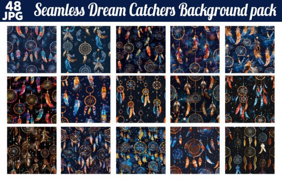 Download Seamless Dream Catchers Background Pack - Round Collection