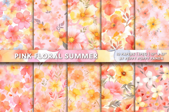 Download Pink Floral Summer Background - Round Collection