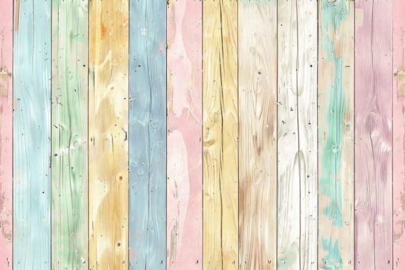 Download Pastel Colored Wooden Plank Background - Round Collection