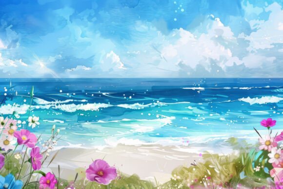 Download Watercolor Summer Background Wallpaper - Round Collection