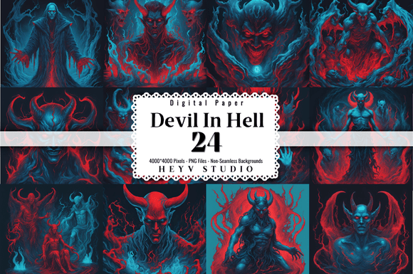 Download 24 Satanic Devil Horror Background Pack - Round Collection