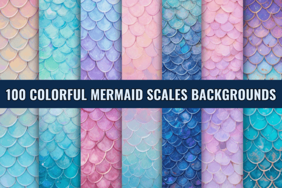 Download Colorful Mermaid Scales Backgrounds 1 - Round Collection
