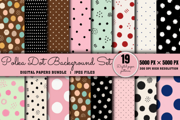 Download Polka Dot Background Set, Paper Patterns - Round Collection