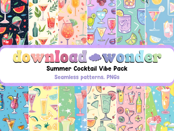 Download Summer Cocktail Seamless Pattern Paper - Pattern paper Collection