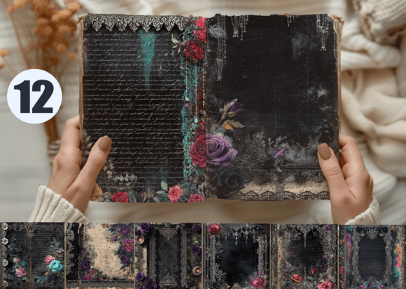 Download Vintage Gothic Junk Journal Background - Round Collection