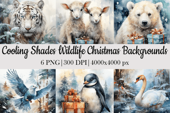 Download Christmas Animal Backgrounds - Round Collection