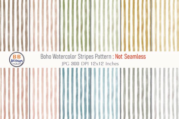Download Boho Watercolor Stripes Pattern Paper - Pattern paper Collection
