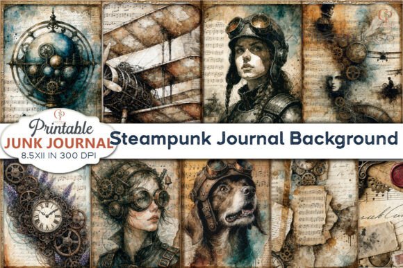 Download Steampunk Journal Background Paper - Round Collection