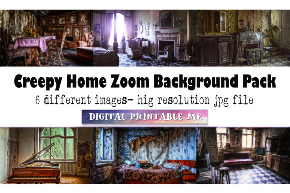 Download Creepy Home, Zoom Background Pack, 6 Pic - Round Collection