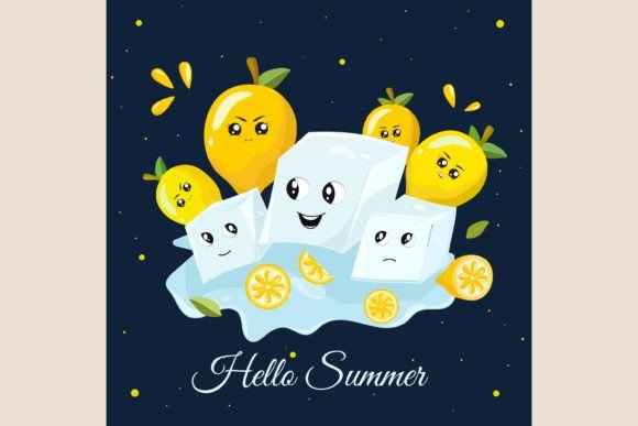 Download Cute Citrus Template Background - Round Collection