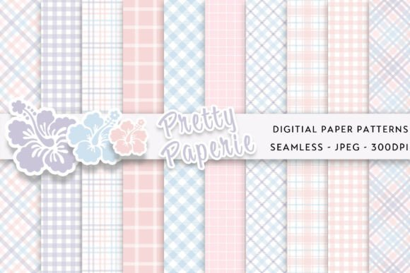 Download 10 Plaid Digital Paper Backgrounds - Round Collection