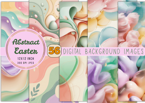 Download Abstract Art Easter Digital Backgrounds - Round Collection