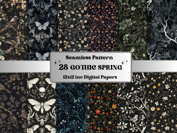 Download Seamless Gothic Spring Pattern Paper - Pattern paper Collection