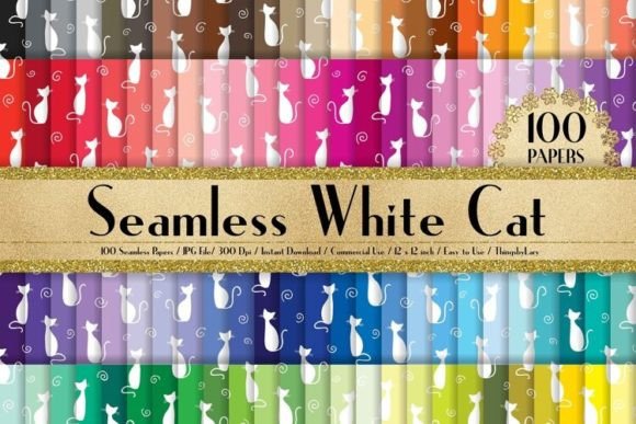 Download Seamless White Cat Pattern Papers - Pattern paper Collection
