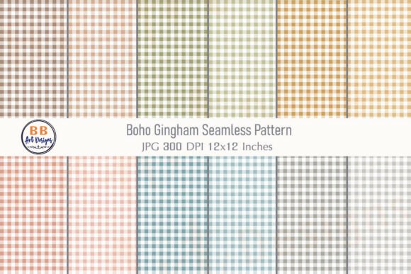 Download Boho Gingham Seamless Pattern Background - Round Collection