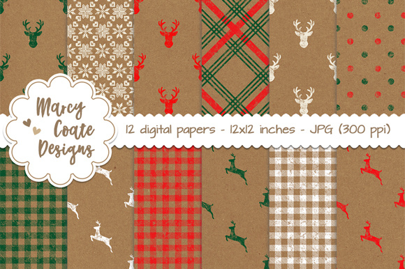 Download Christmas Kraft Paper Backgrounds - Round Collection