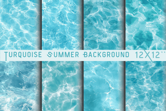 Download Turquoise Summer Background Paper - Round Collection