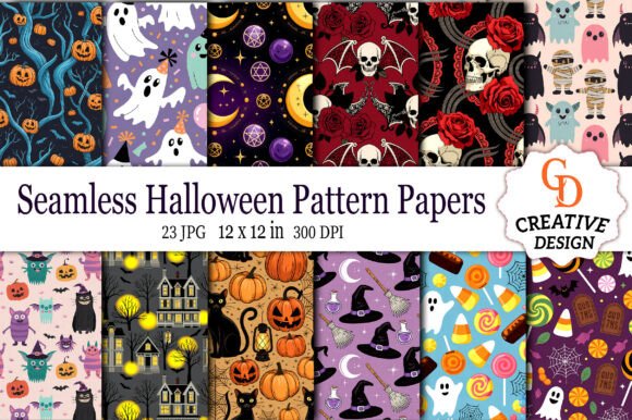 Download Seamless Halloween Pattern Papers - Pattern paper Collection
