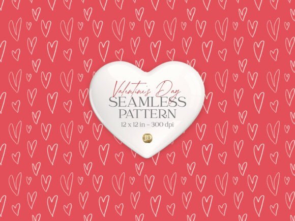 Download Red Peach Hearts Seamless Pattern - Peach hearts Collection