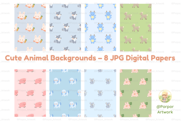 Download Cute Animal Backgrounds 8 JPG Papers - Round Collection
