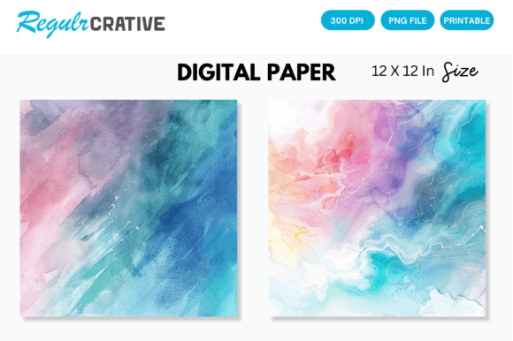 Download Abstract Pastel Watercolor Backgrounds - Round Collection