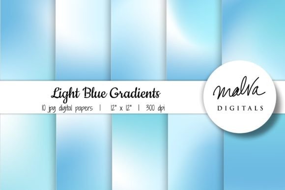 Download Light Blue Gradients Backgrounds - Round Collection