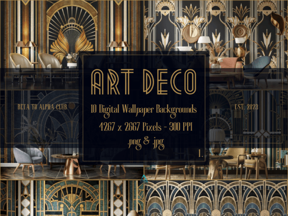 Download Art Deco Digital Backgrounds Wallpapers - Round Collection
