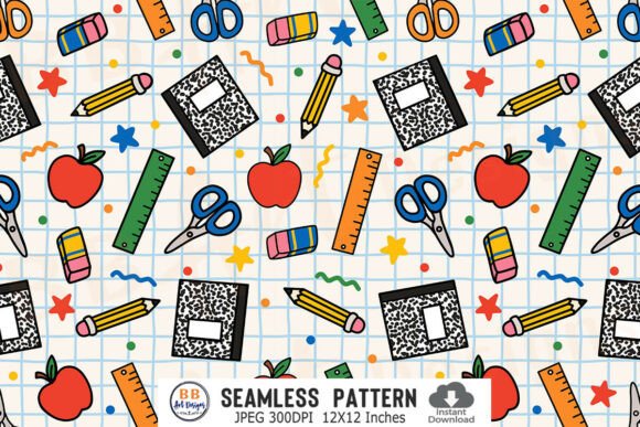 Download Back to School Seamless Pattern Paper - Pattern paper Collection