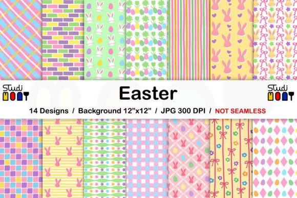 Download Easter Patterns Paper Background Pack - Round Collection