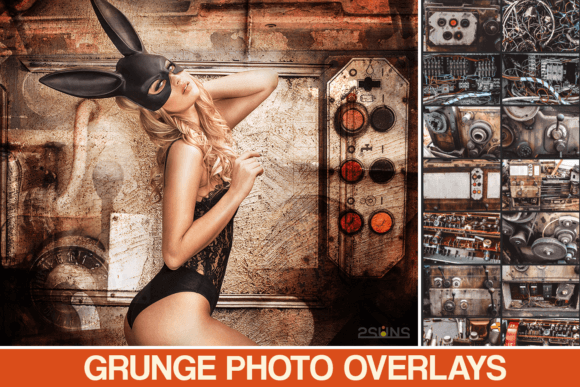 Download Grunge Steampunk Textures Overlays Background Pack - Round Collection