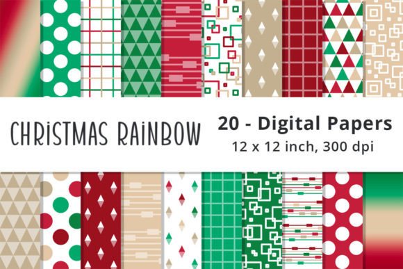 Download Christmas Geometric Digital Backgrounds - Round Collection