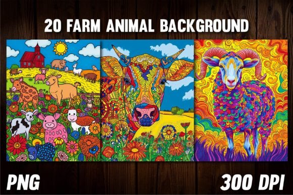 Download Farm Animal Backgrounds for Covers - Round Collection