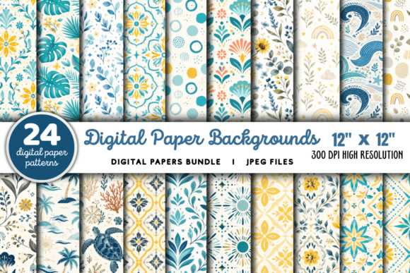 Download Digital Paper Backgrounds Bundle - Round Collection