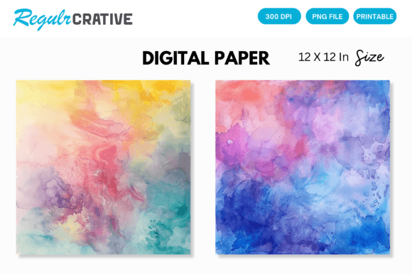 Download Abstract Pastel Watercolor Backgrounds - Round Collection